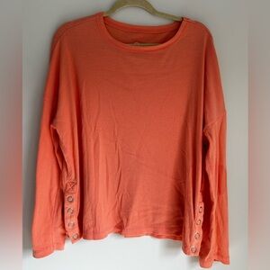 Anthropologie Women’s Long Sleeve Coral Ribbed Shirt Size M